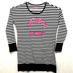 Victoria's Secret Black White Striped Pajamas xs sleepshirt sleep shirt